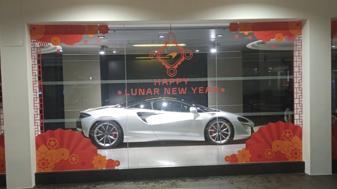 McLaren Leng Kee rd Lunar New Year glass stickers